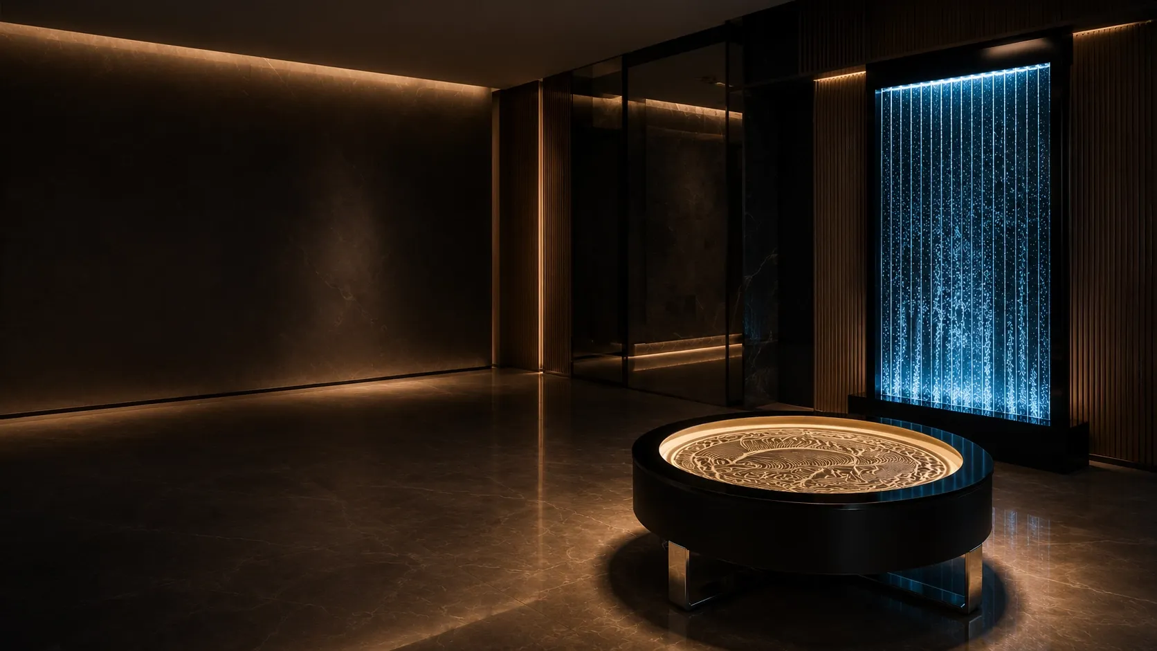 Virasa interior design — light, water, and motion